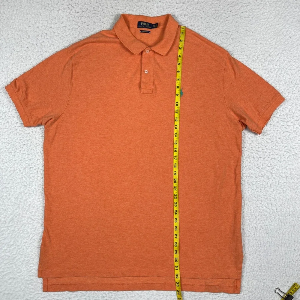 Polo Ralph Lauren Polo Shirt Men XXL Orange Classic Fit Short Sleeve Pony Logo